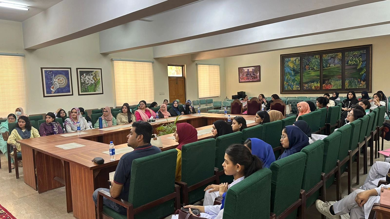 Audience attending the cardiovascular health CNE session at Government Graduate College for Women, Gulberg