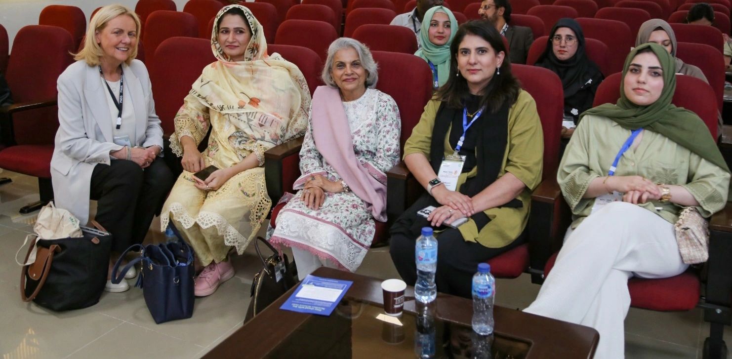 Group photo of facilitators and attendees at the Healthy Futures pre-conference workshop, Evercare Hospital, Lahore